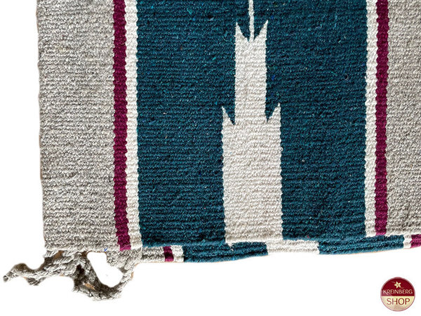 Blanket | Navajo "Hogan", blau-grau